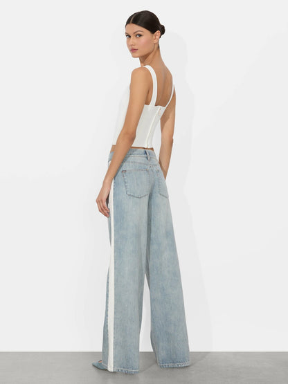The Road Trip Jean In Sierra Vintage Blue - Alice + Olivia Women