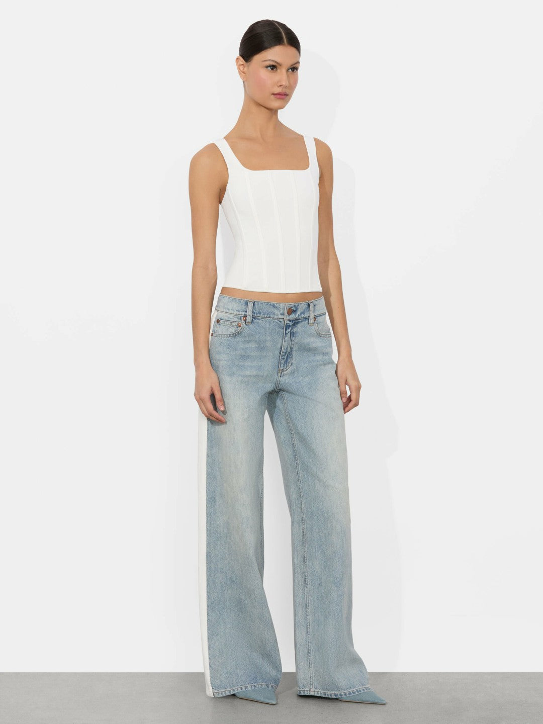 The Road Trip Jean In Sierra Vintage Blue - Alice + Olivia Women