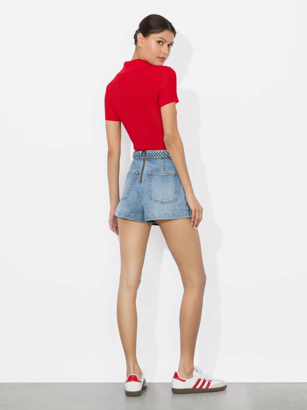 Lakelyn Denim Skort In Peyton Vintage Blue - Alice + Olivia Women