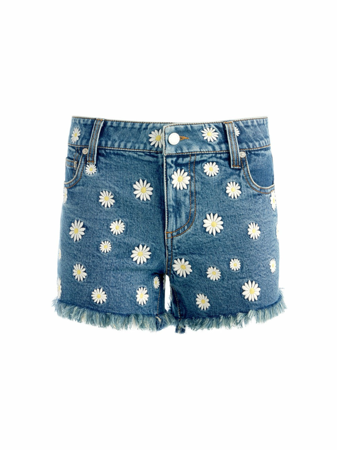Warren Embroidered Denim Short In Medium Wash - Alice + Olivia Women