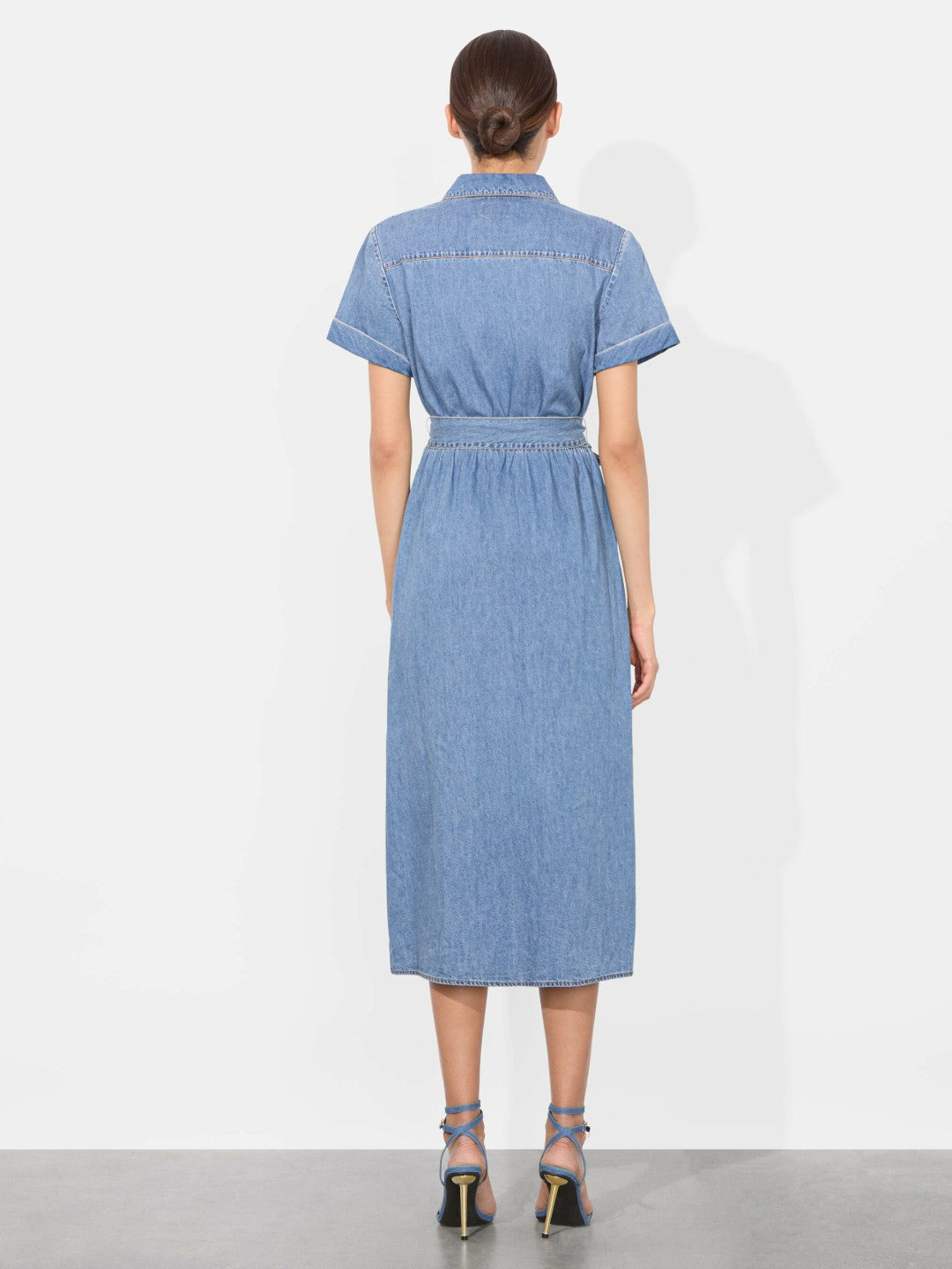 Chassidy Denim Midi Dress In Peyton Vintage Blue - Alice + Olivia Women