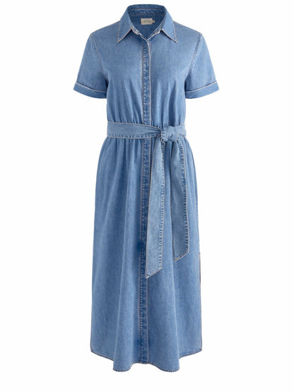 Chassidy Denim Midi Dress In Peyton Vintage Blue - Alice + Olivia Women
