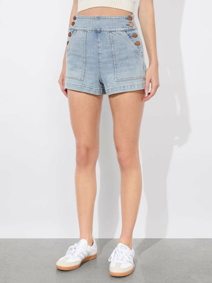 Donald Jean Short In Rockstar Blue - Alice + Olivia Women