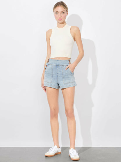 Donald Jean Short In Rockstar Blue - Alice + Olivia Women