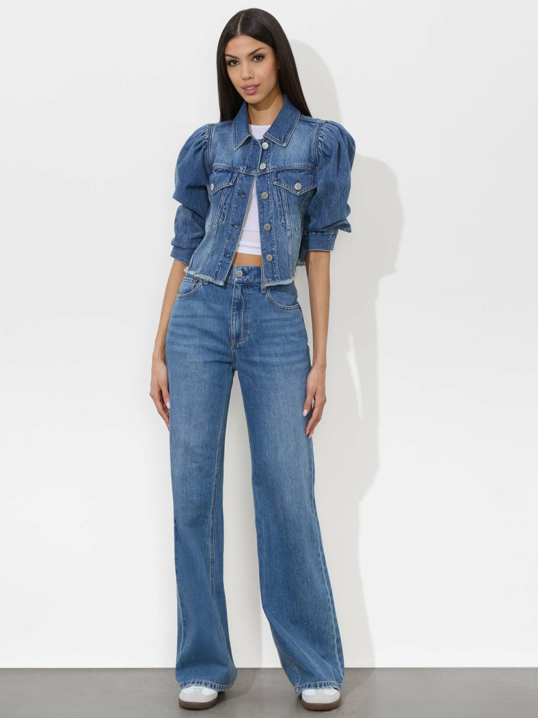Lana Denim Jacket In Brooklyn Blue - Alice + Olivia Women