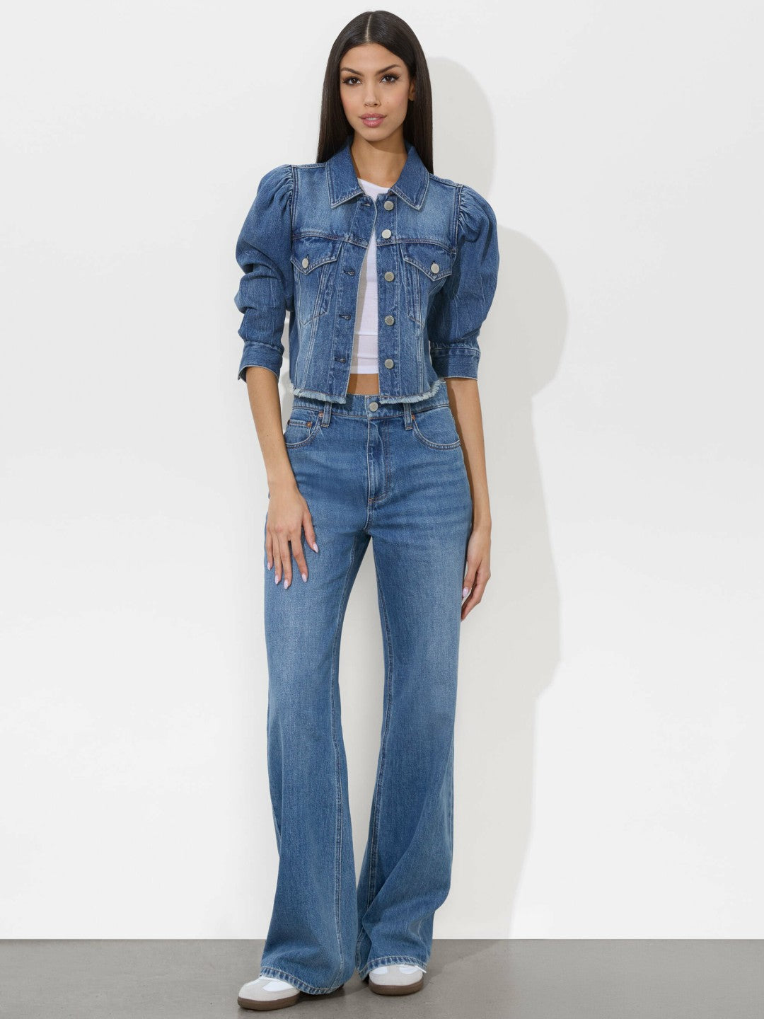 Lana Denim Jacket In Brooklyn Blue - Alice + Olivia Women