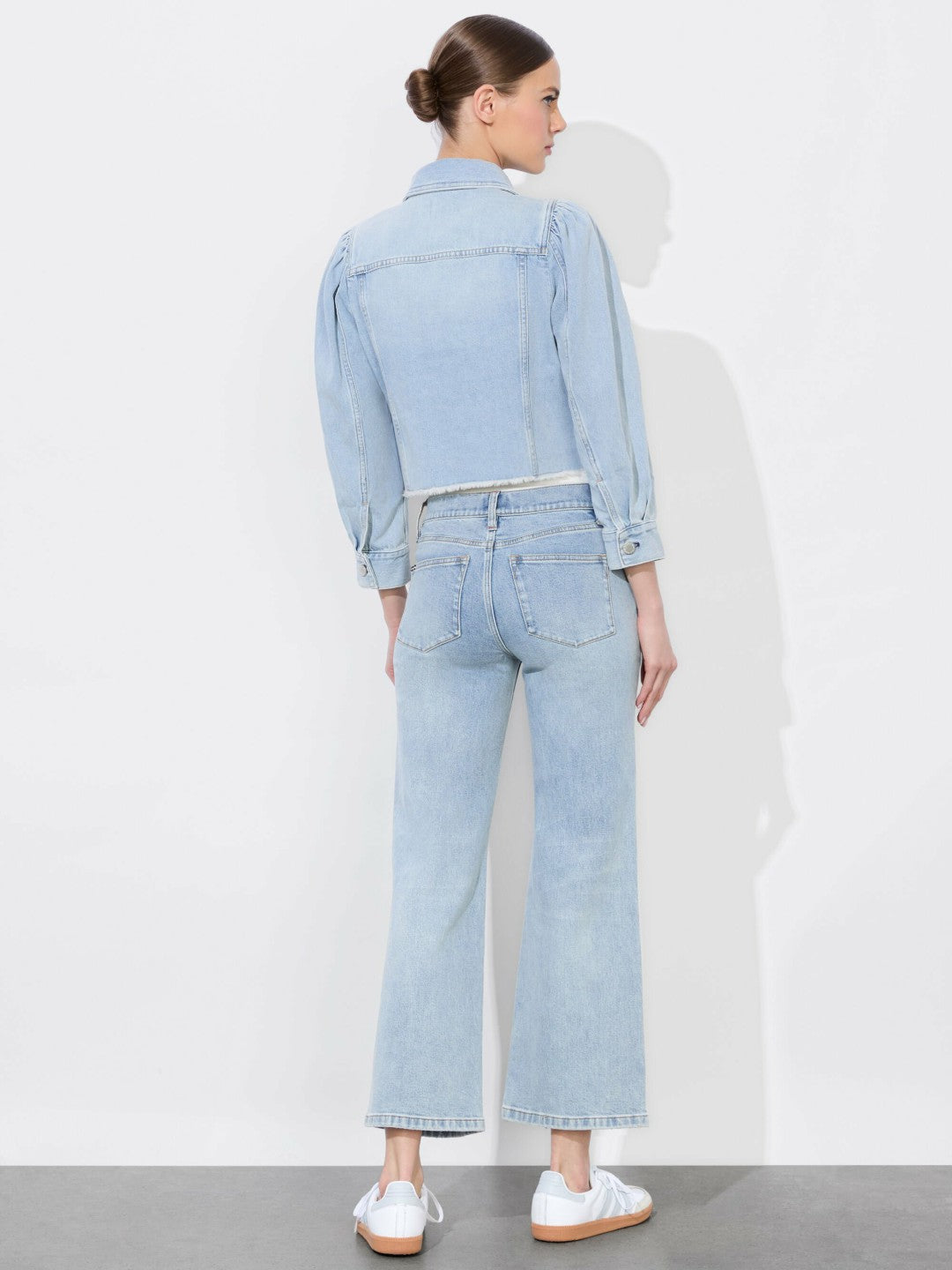 Lana Puff Sleeve Denim Jacket In Blue - Alice + Olivia Women