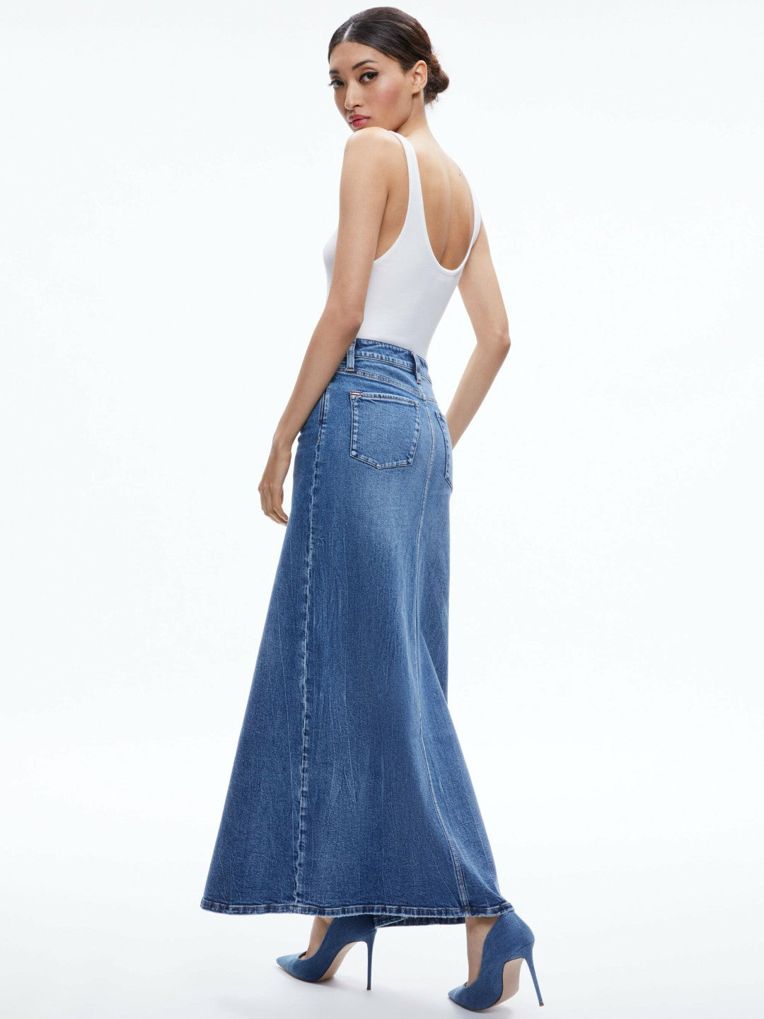Rye Denim Maxi Skirt In Brooklyn Blue - Alice + Olivia Women
