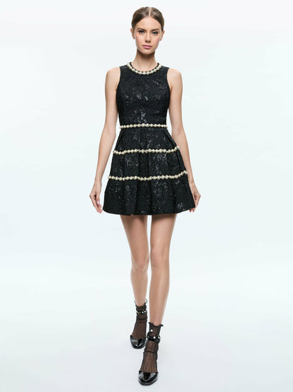 Alistair Mini Gown In Black - Alice + Olivia Women