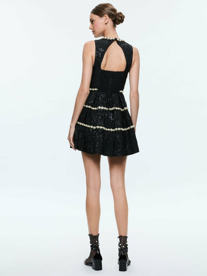 Alistair Mini Gown In Black - Alice + Olivia Women