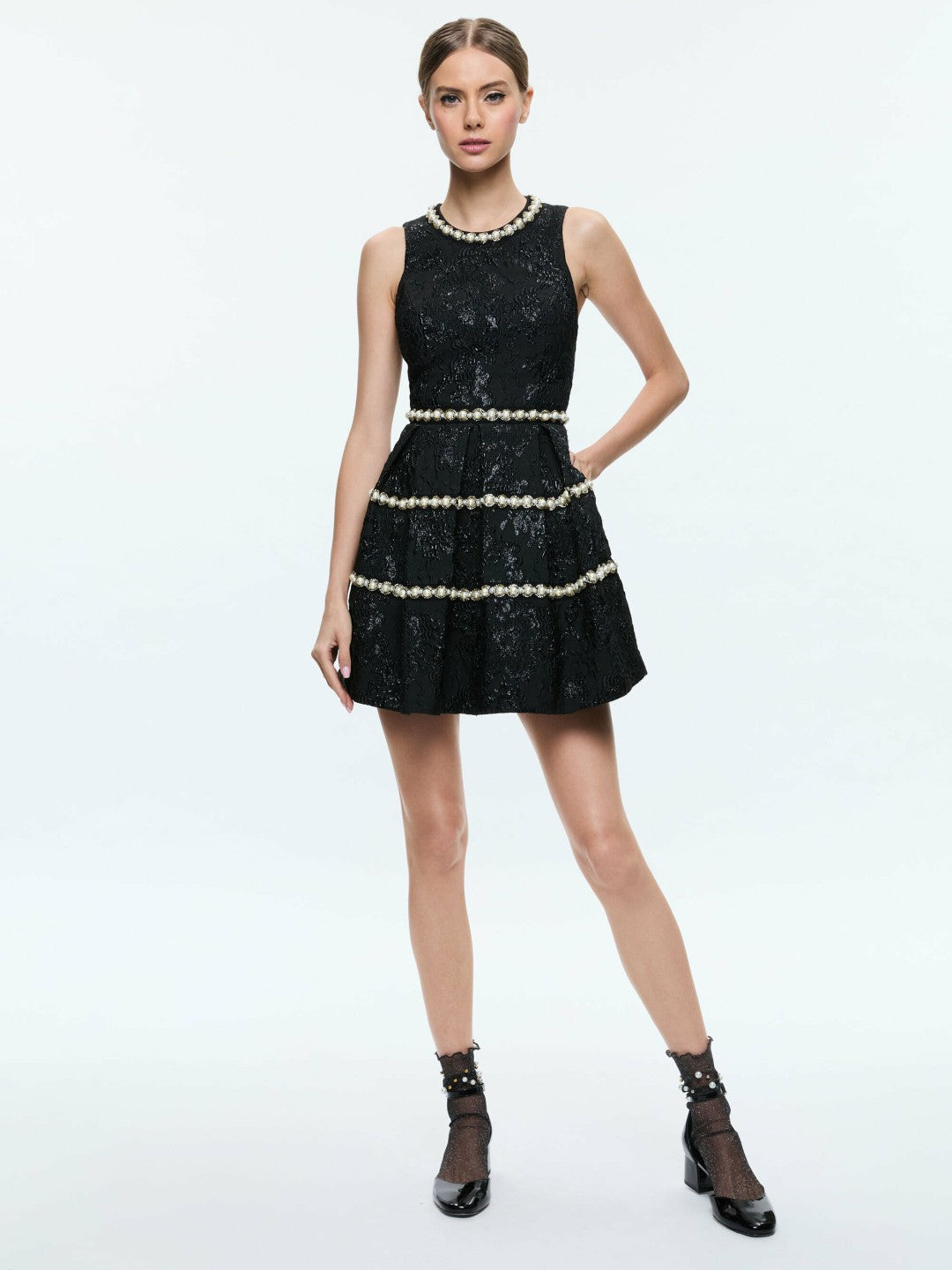 Alistair Mini Gown In Black - Alice + Olivia Women
