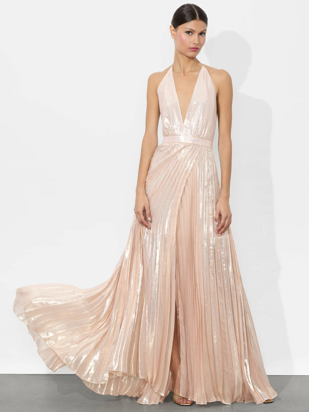 Camila Maxi Gown In Pearl Blush - Alice + Olivia Women