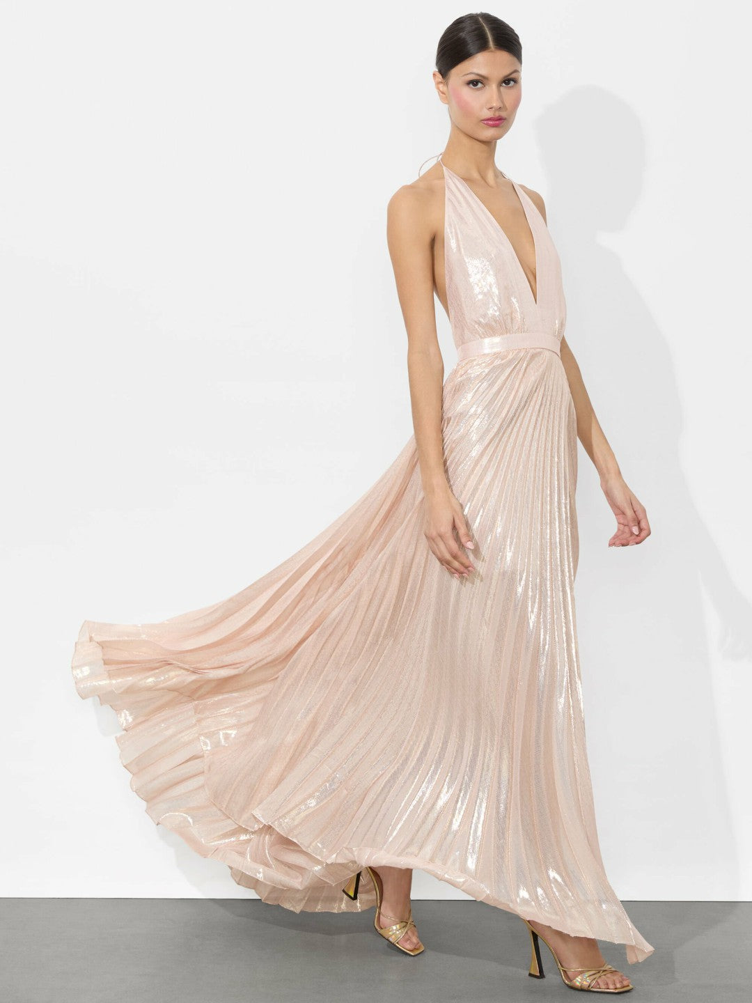 Camila Maxi Gown In Pearl Blush - Alice + Olivia Women