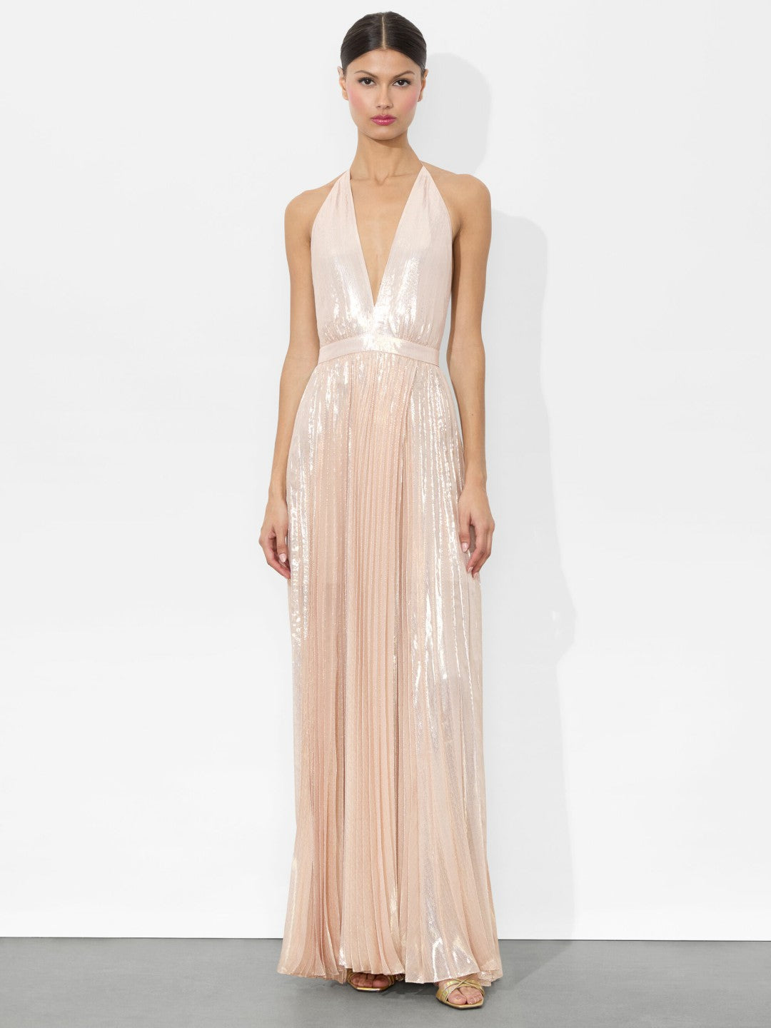 Camila Maxi Gown In Pearl Blush - Alice + Olivia Women