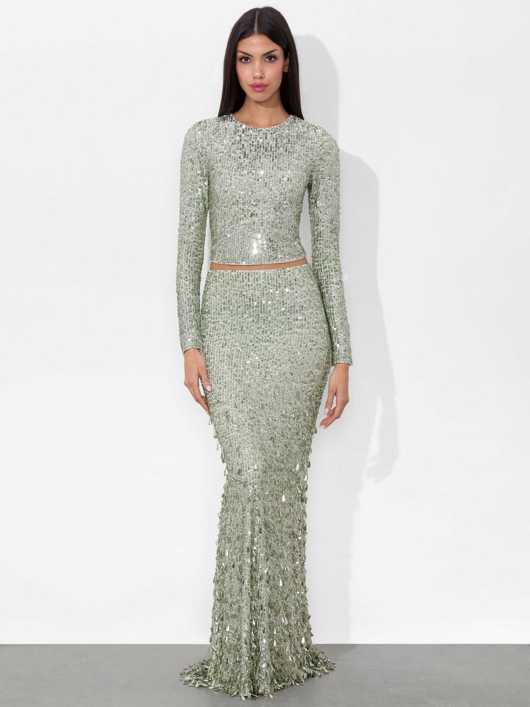 Delaina Embellished Top In Sea Spray - Alice + Olivia Women