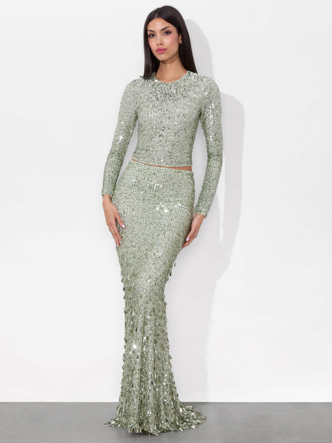 Delaina Embellished Top In Sea Spray - Alice + Olivia Women