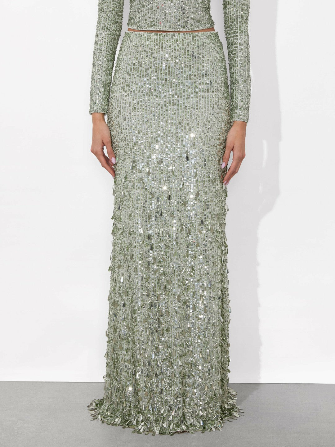 Charity Sequin Gown Skirt In Sea Spray - Alice + Olivia Women