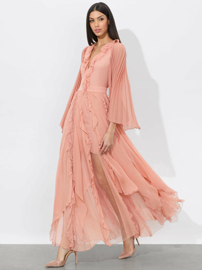 Day Sunburst Sleeve Maxi Dress In Rose Tan - Alice + Olivia Women