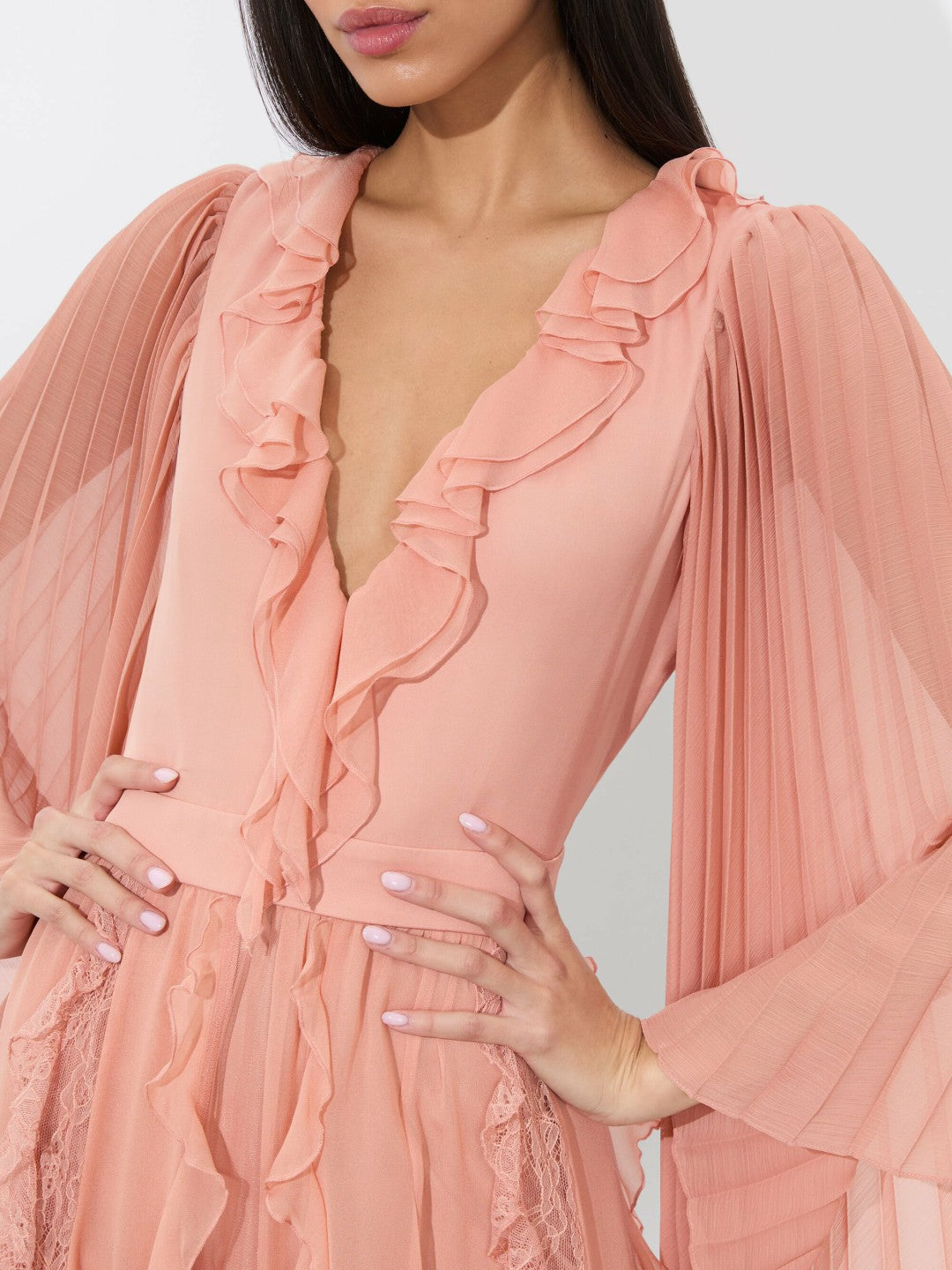 Day Sunburst Sleeve Maxi Dress In Rose Tan - Alice + Olivia Women