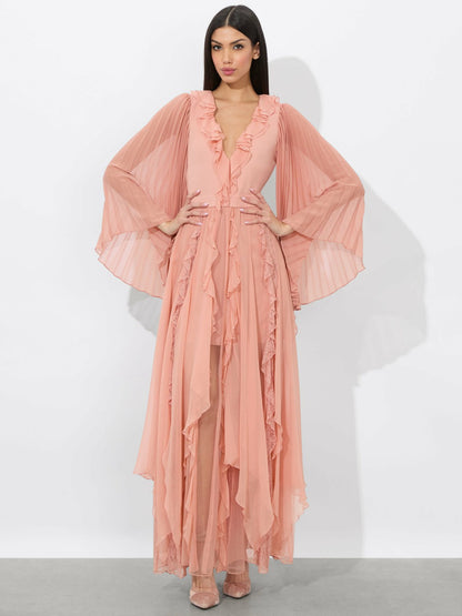 Day Sunburst Sleeve Maxi Dress In Rose Tan - Alice + Olivia Women