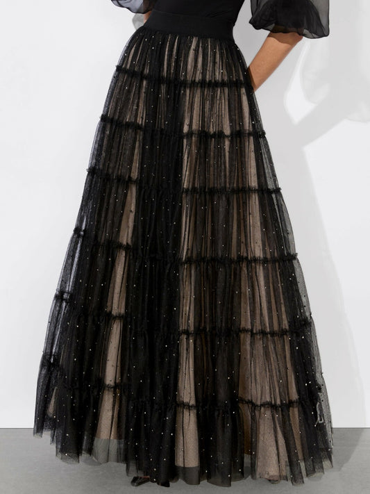 Darcy Ballgown Skirt In Black/crystal - Alice + Olivia Women