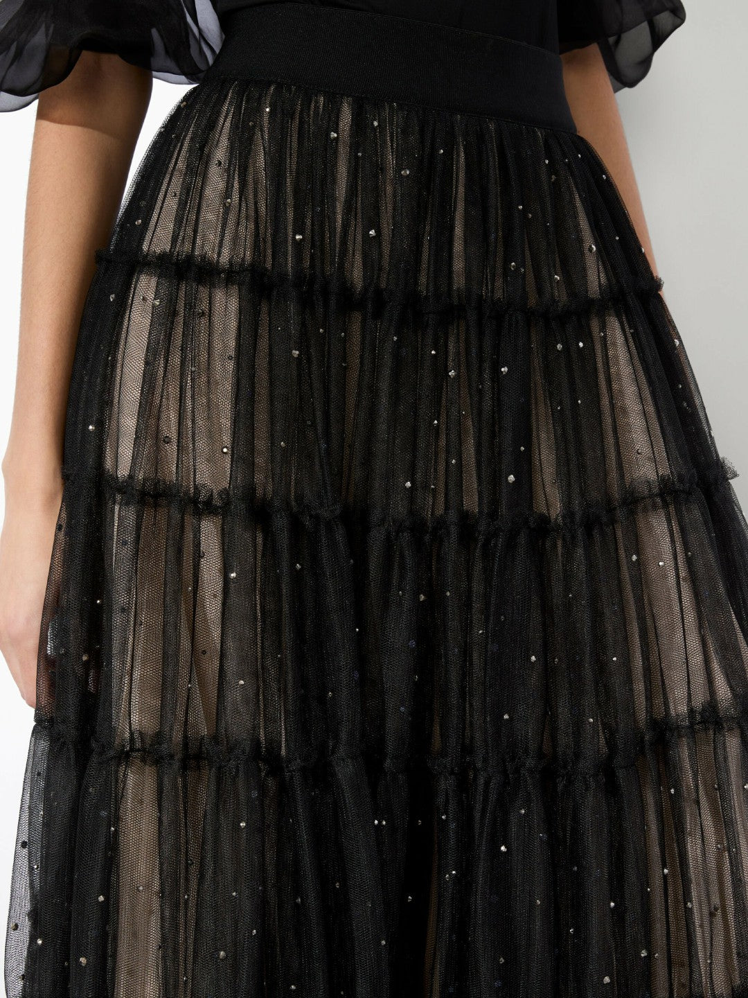 Darcy Ballgown Skirt In Black/crystal - Alice + Olivia Women