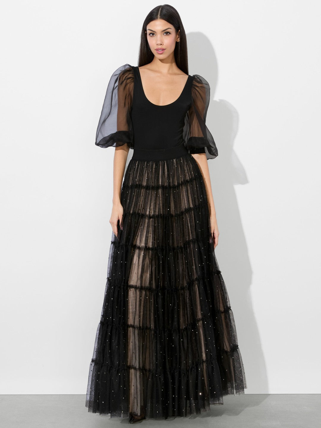 Darcy Ballgown Skirt In Black/crystal - Alice + Olivia Women