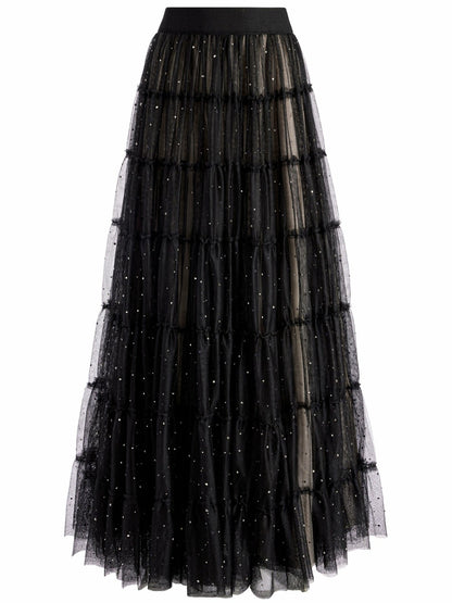Darcy Ballgown Skirt In Black/crystal - Alice + Olivia Women