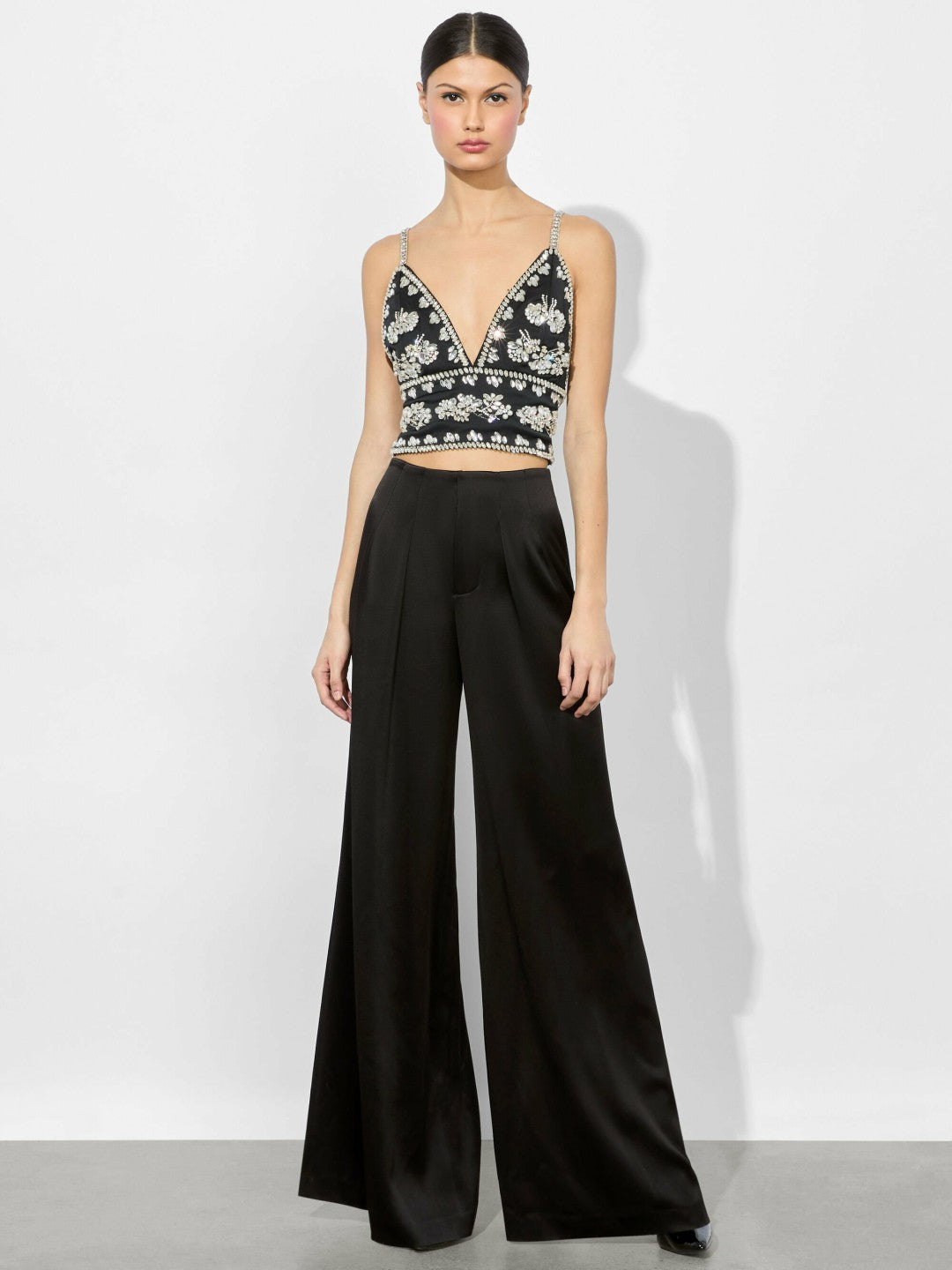 Carli Embellished Bra Top In Black - Alice + Olivia Women