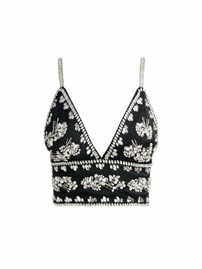 Carli Embellished Bra Top In Black - Alice + Olivia Women