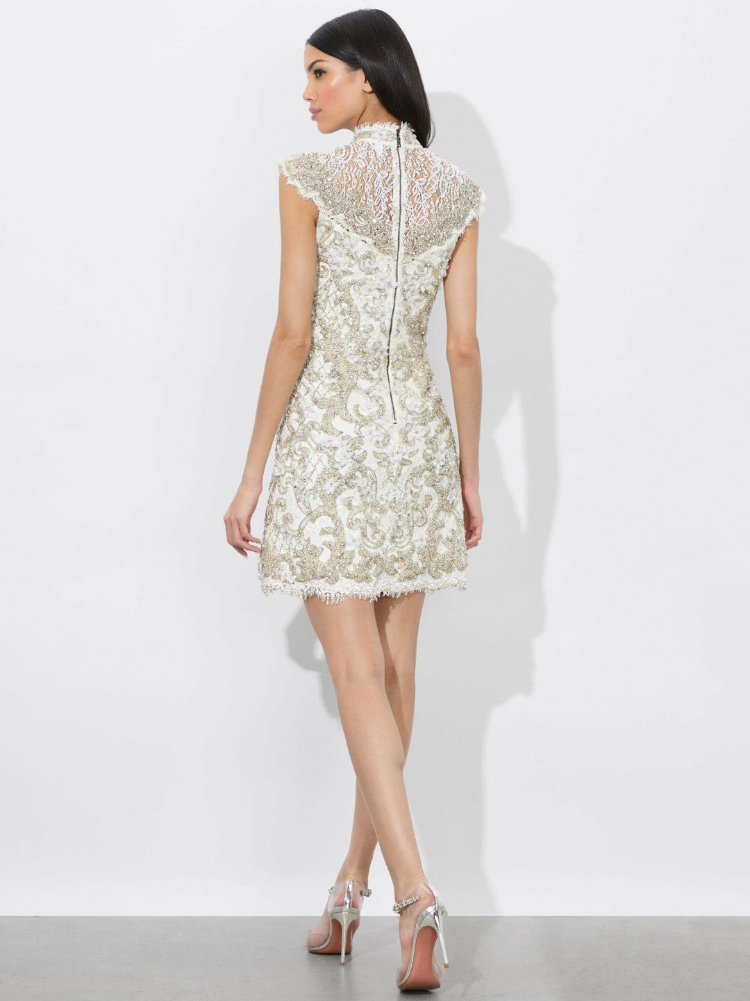 Pria Mini Gown In Off White - Alice + Olivia Women