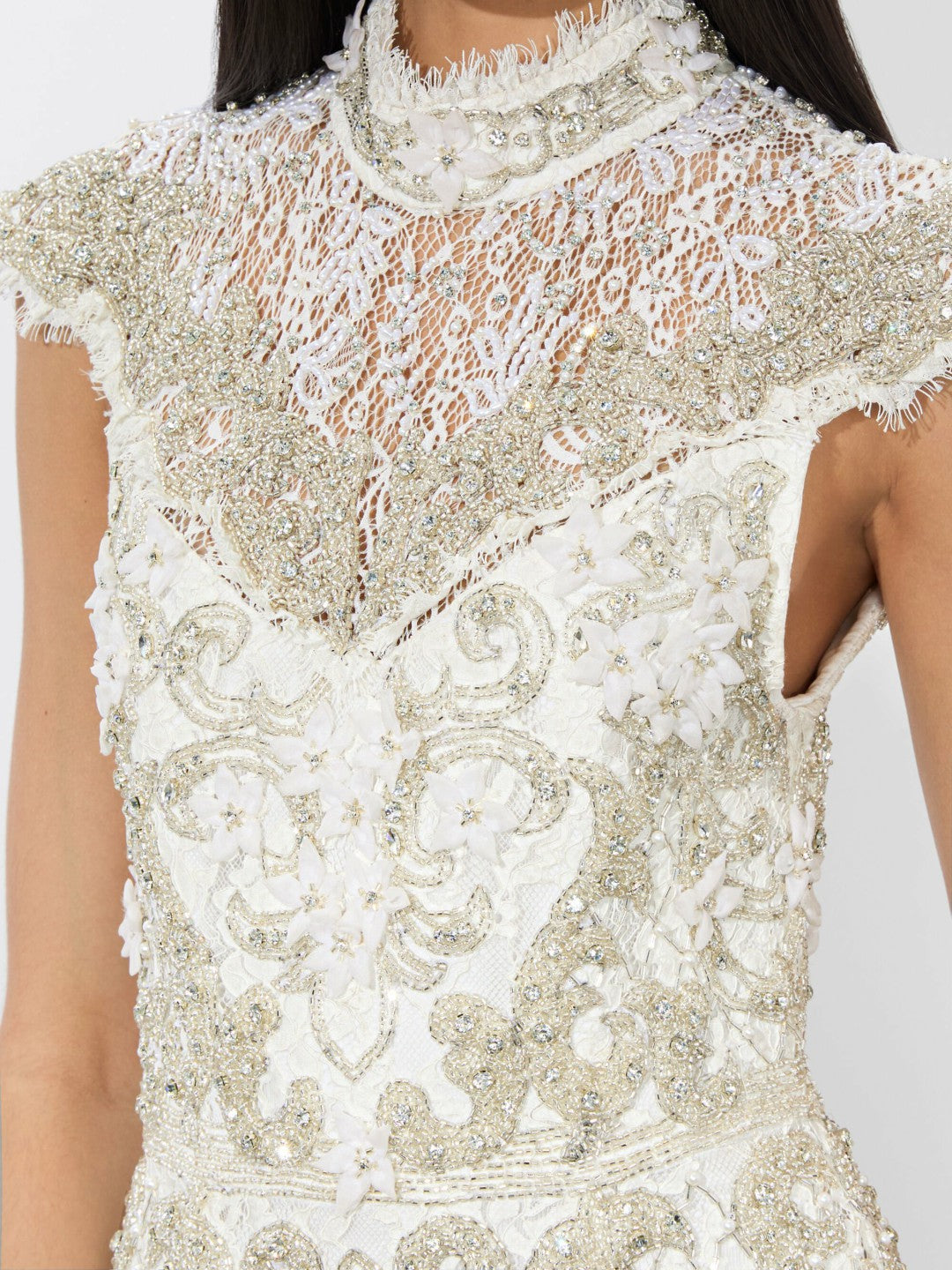 Pria Mini Gown In Off White - Alice + Olivia Women