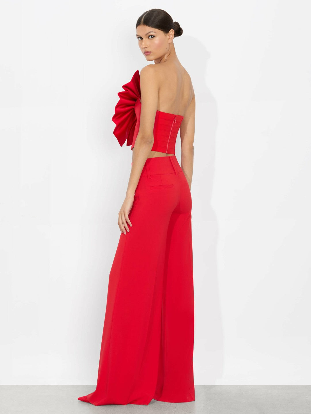 Sibella Bow Top In Bright Ruby - Alice + Olivia Women