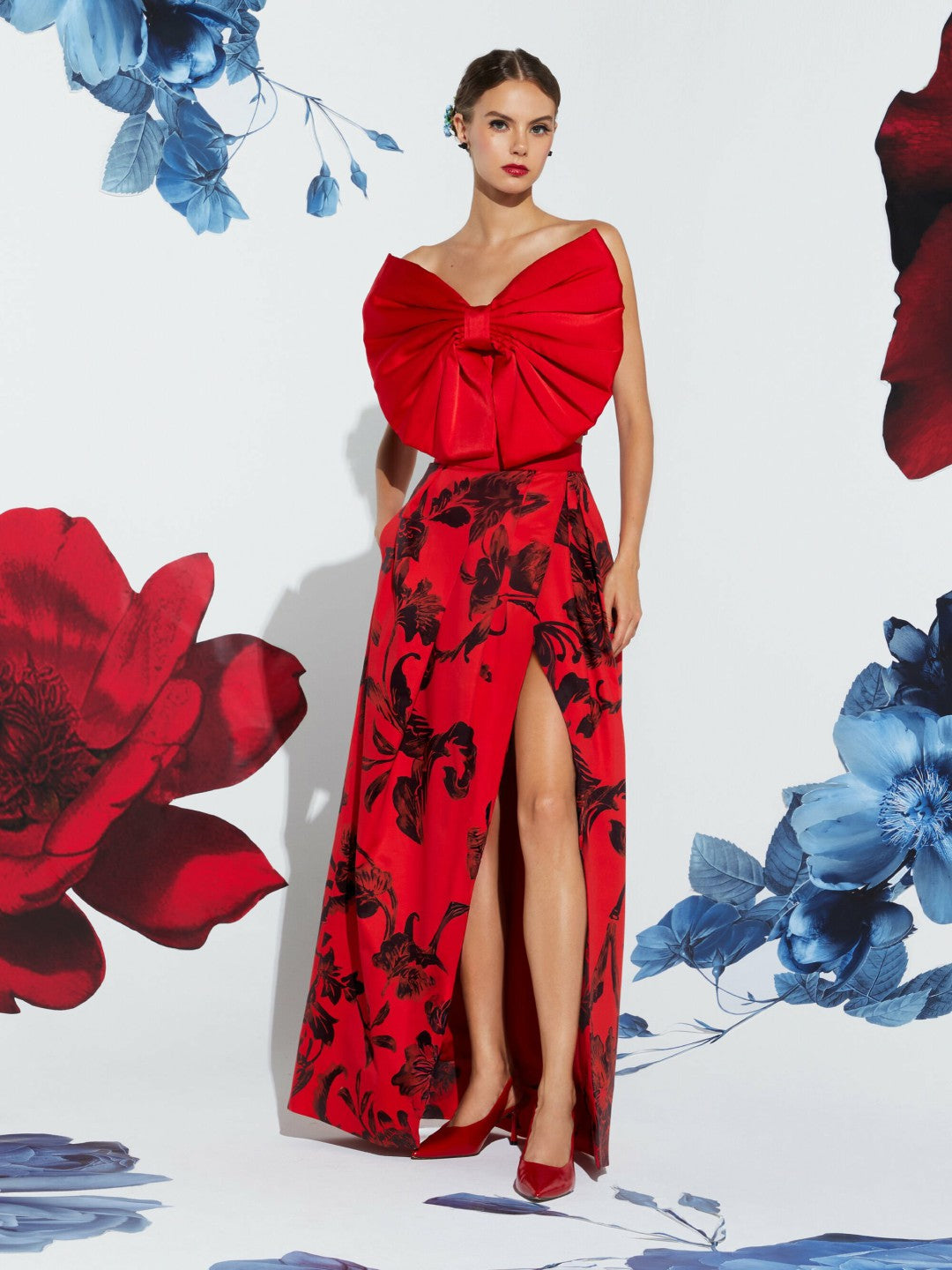Sibella Bow Top In Bright Ruby - Alice + Olivia Women