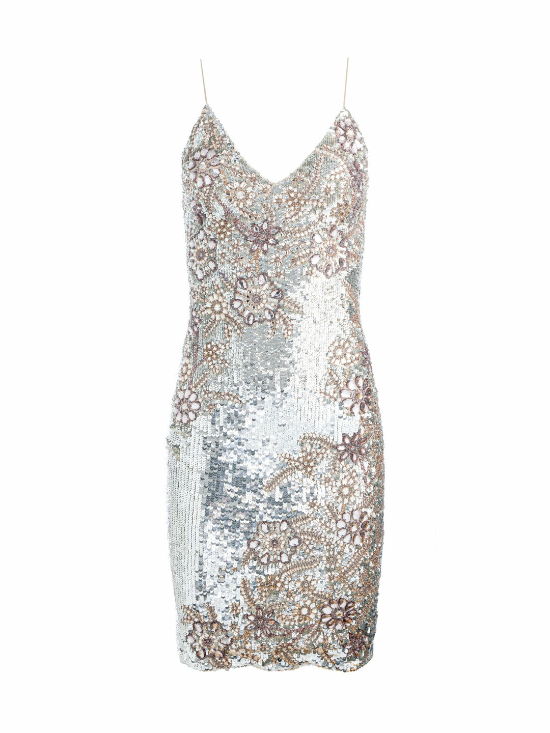 Francie Embellished Gown In Champagne/silver - Alice + Olivia Women