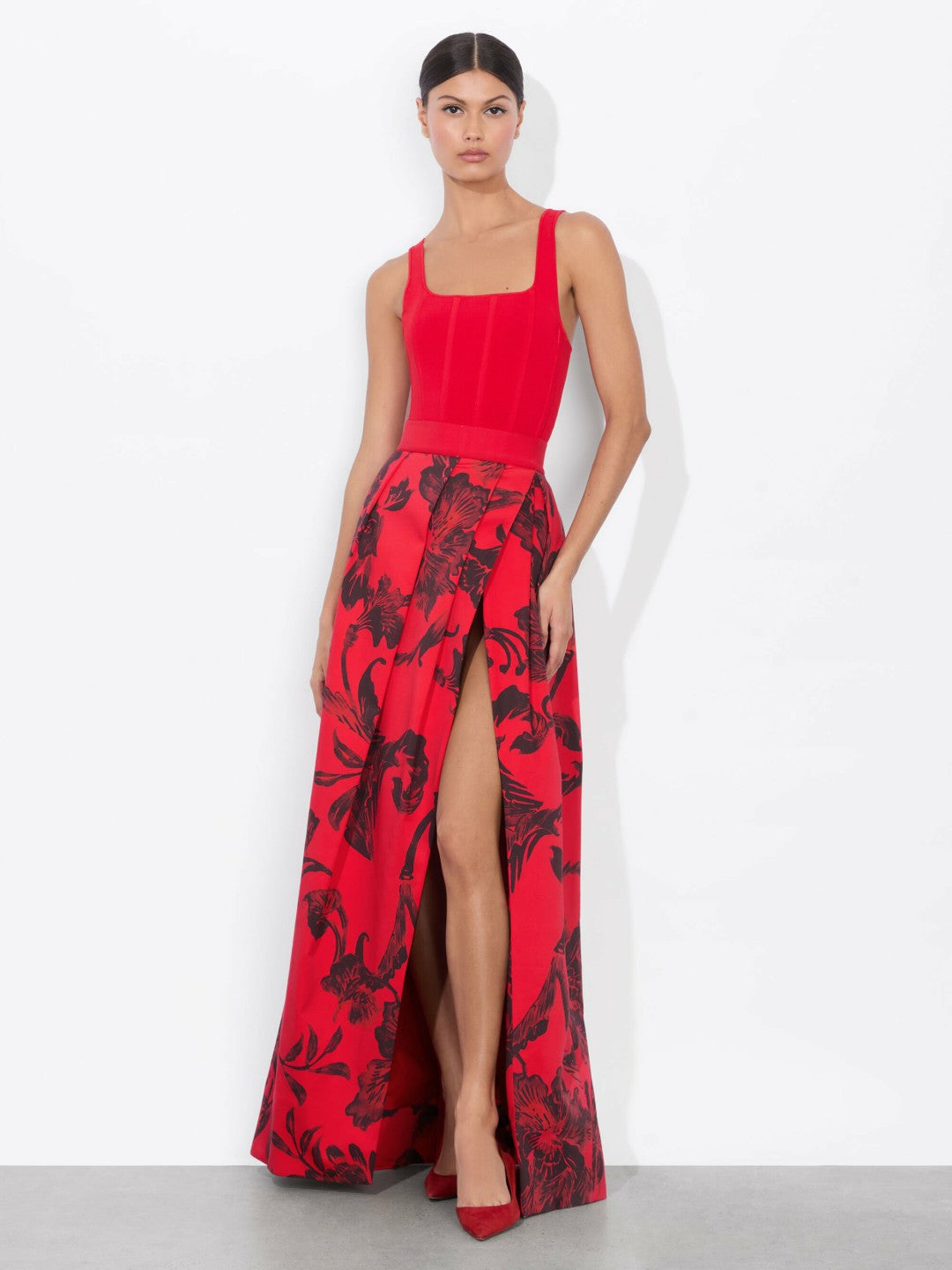 Margarite Ballgown Skirt In Philosophy Bright Ruby - Alice + Olivia Women