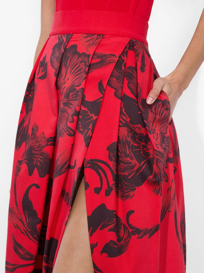 Margarite Ballgown Skirt In Philosophy Bright Ruby - Alice + Olivia Women
