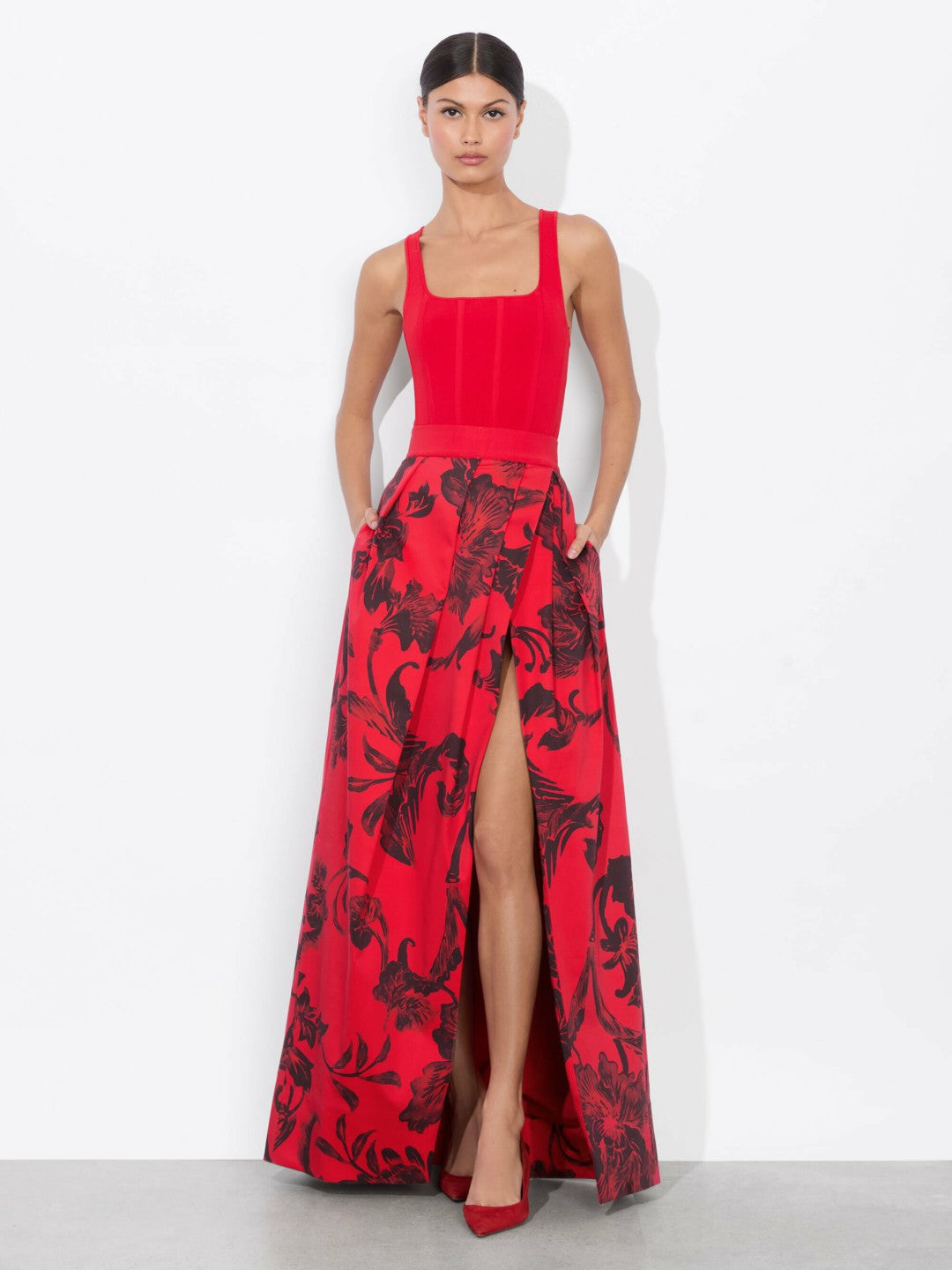 Margarite Ballgown Skirt In Philosophy Bright Ruby - Alice + Olivia Women