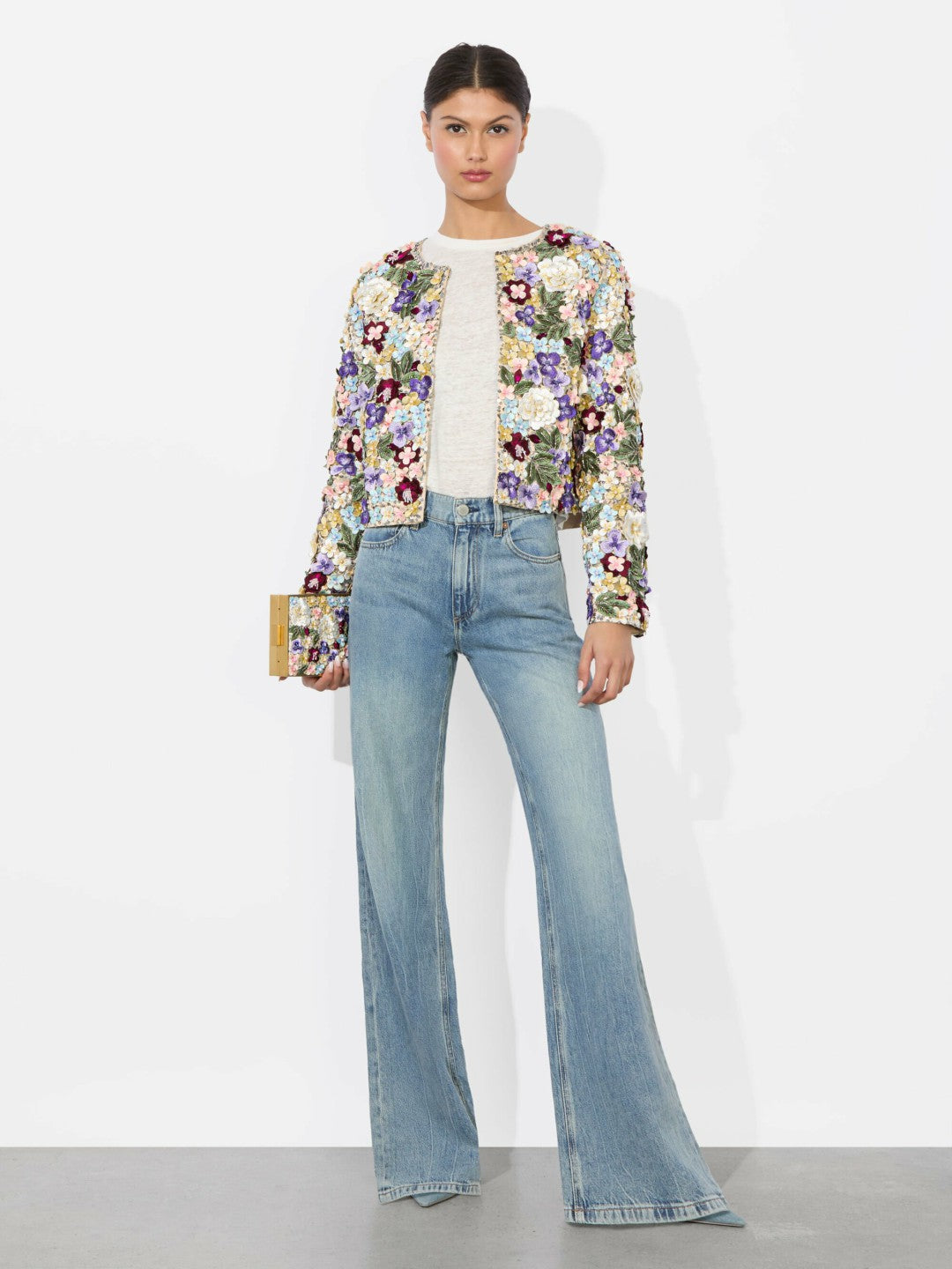 Kidman Embellished Jacket In Champagne/multi - Alice + Olivia Women