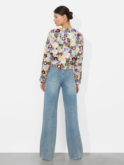 Kidman Embellished Jacket In Champagne/multi - Alice + Olivia Women