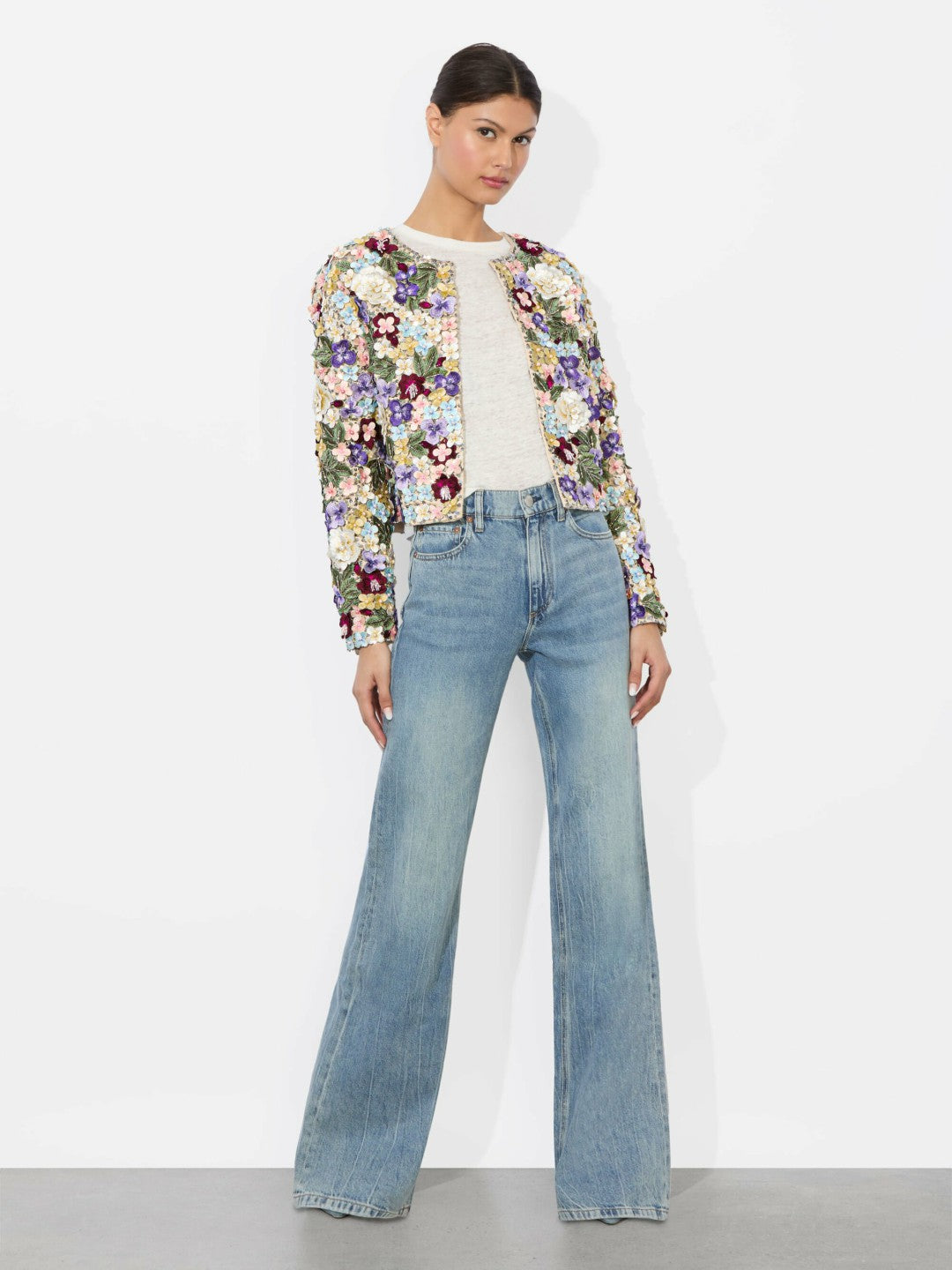 Kidman Embellished Jacket In Champagne/multi - Alice + Olivia Women