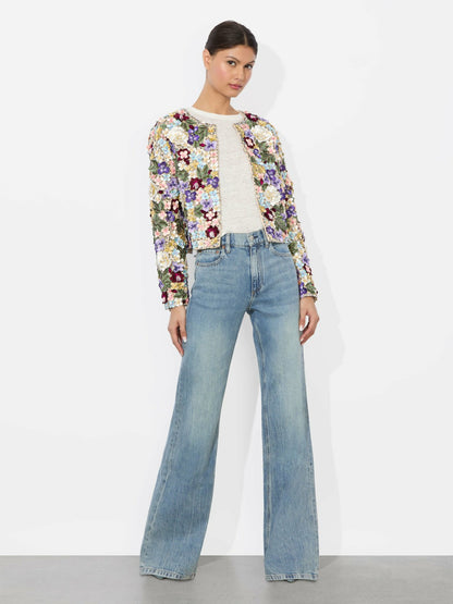Kidman Embellished Jacket In Champagne/multi - Alice + Olivia Women