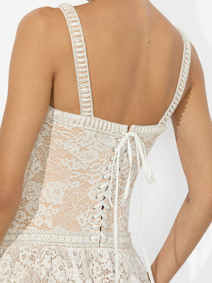 Zena Lace Maxi Dress In Off White - Alice + Olivia Women
