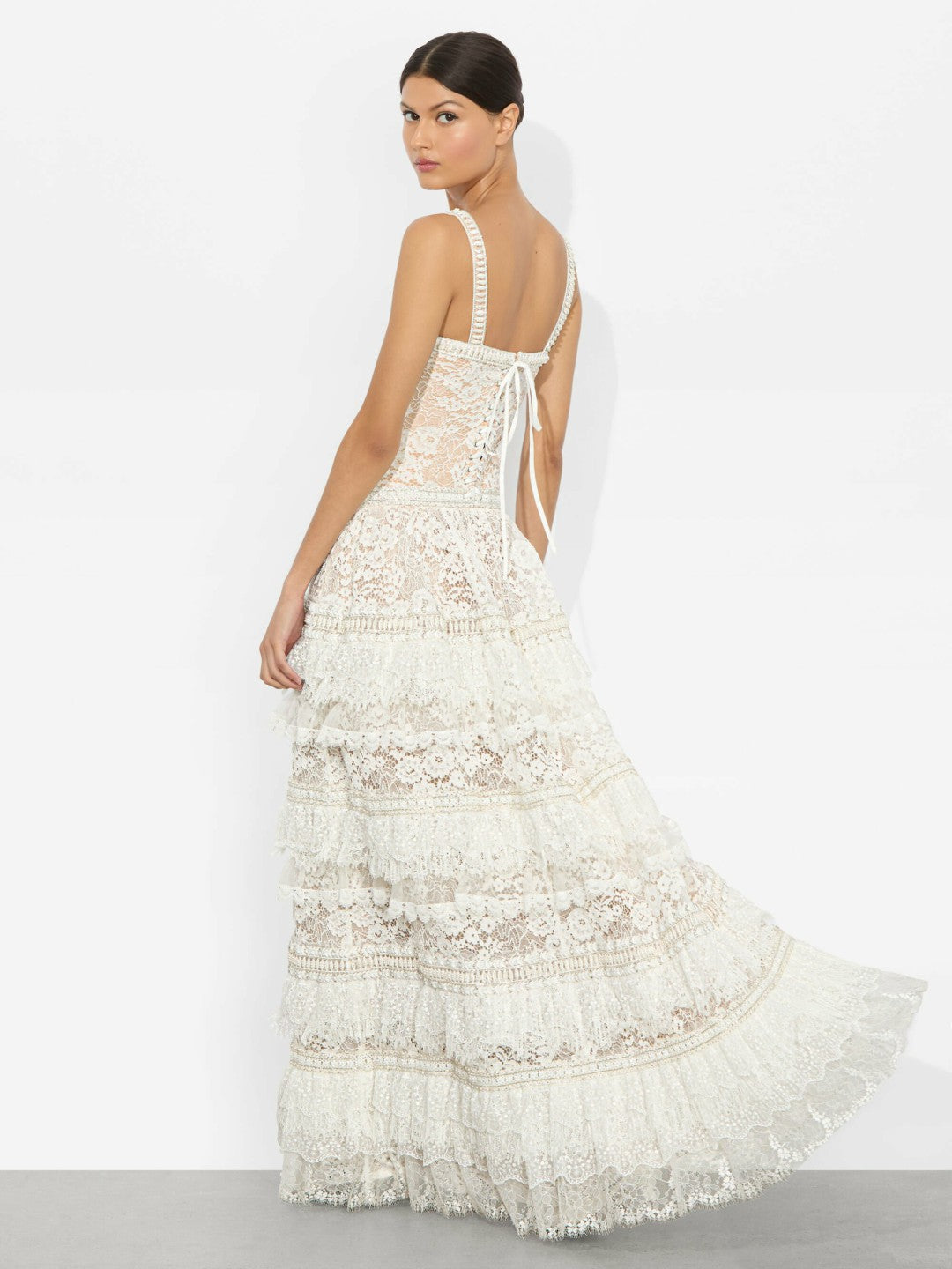 Zena Lace Maxi Dress In Off White - Alice + Olivia Women