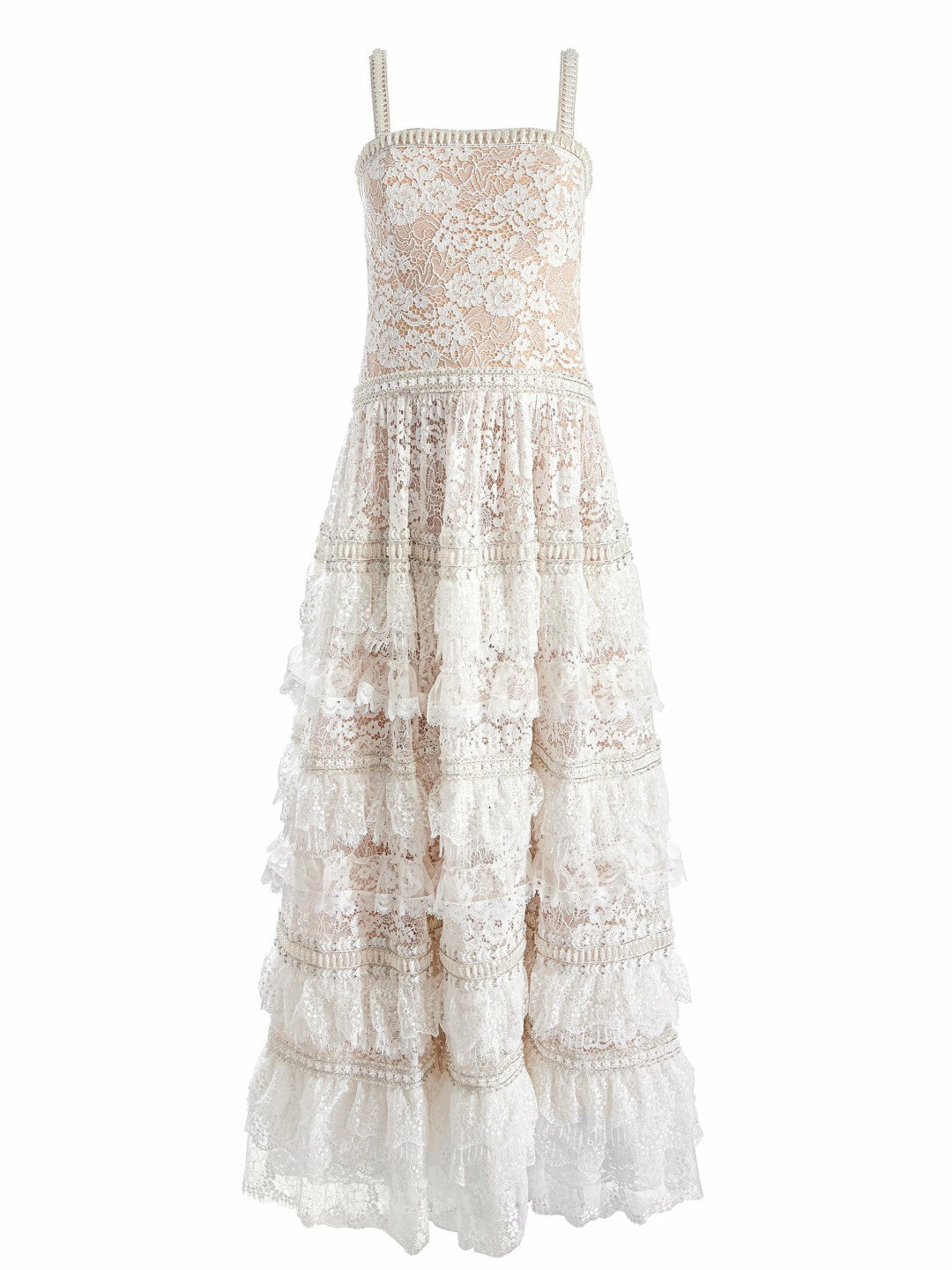 Zena Lace Maxi Dress In Off White - Alice + Olivia Women