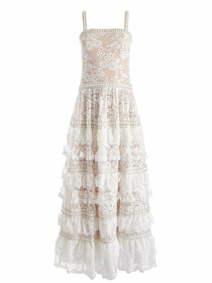 Zena Lace Maxi Dress In Off White - Alice + Olivia Women