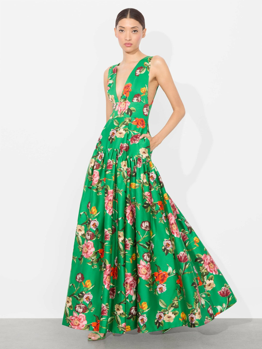 Lila Structured Maxi Dress In Hamptons Floral - Alice + Olivia Women