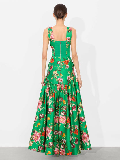Lila Structured Maxi Dress In Hamptons Floral - Alice + Olivia Women
