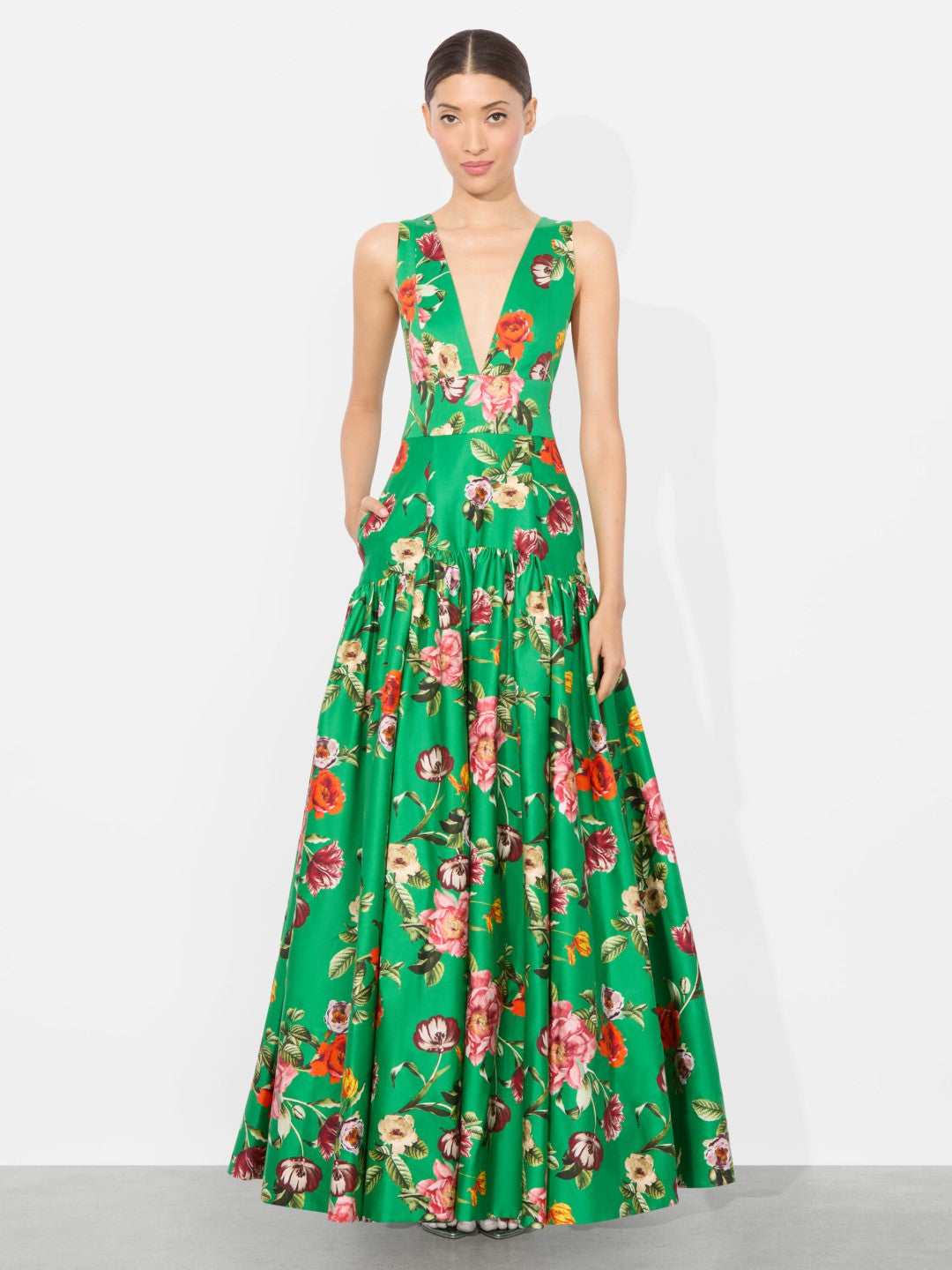 Lila Structured Maxi Dress In Hamptons Floral - Alice + Olivia Women
