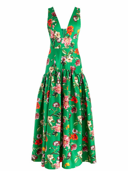 Lila Structured Maxi Dress In Hamptons Floral - Alice + Olivia Women